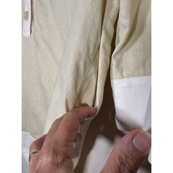 TUCKERNUCK Champagne Linen Collier Dress Quiet Luxury Classic Old Money Size XXS - Picture 8 of 8